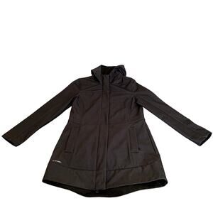 Women's Champion Long Hooded Jacket Dark Gray Size M